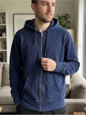 Levi's Cotton Blend Men's Navy Zip-Up Hoodie Sweater